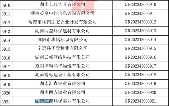2023年湖南江海，“高新技術(shù)企業(yè)”復(fù)審順利通過！