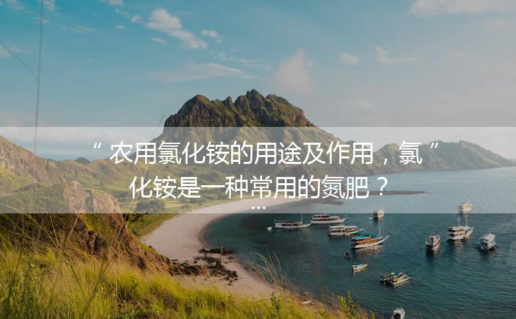 農(nóng)用氯化銨的用途及作用，氯化銨是一種常用的氮肥？